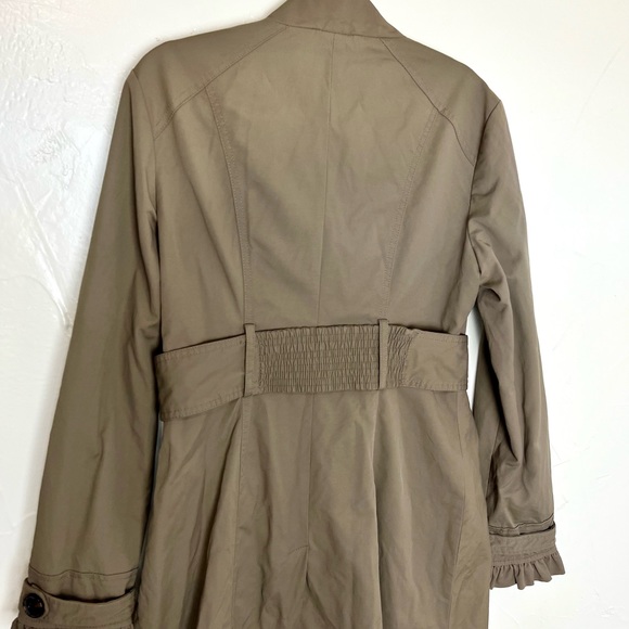 Women’s olive green tan Trench Coat - Picture 9 of 14